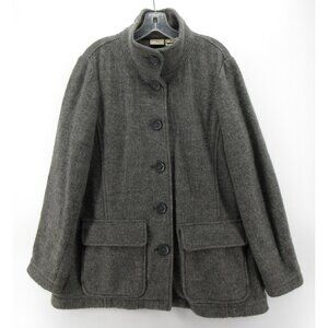 VINTAGE LL Bean Jacket Large Bellandi Wool Barn Chore Coat Button Up